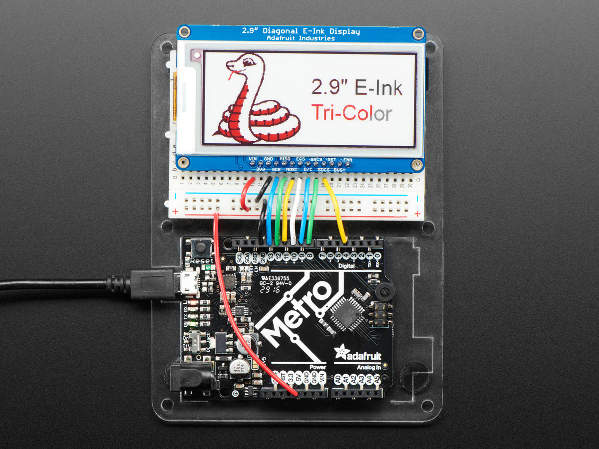 Adafruit 2,9" Rot/Schwarz/Weiß eInk Display Breakout – THINK INK – UC8151D Chipset, 1028