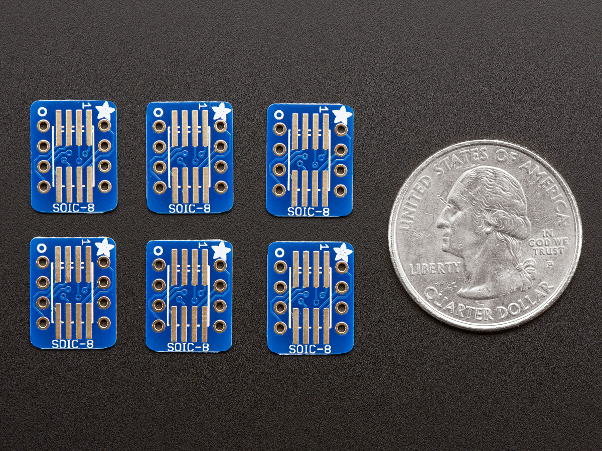 SMT Breakout-Platine für SOIC-8, MSOP-8 oder TSSOP-8 – 6er Set!, 1212