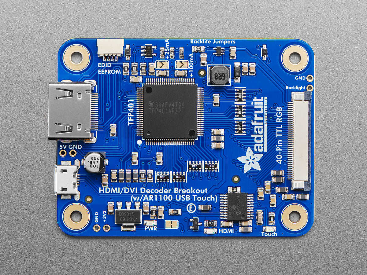 TFP401 HDMI/DVI Decoder auf 40-Pin TTL Breakout – mit Touch-Unterstützung, 2219