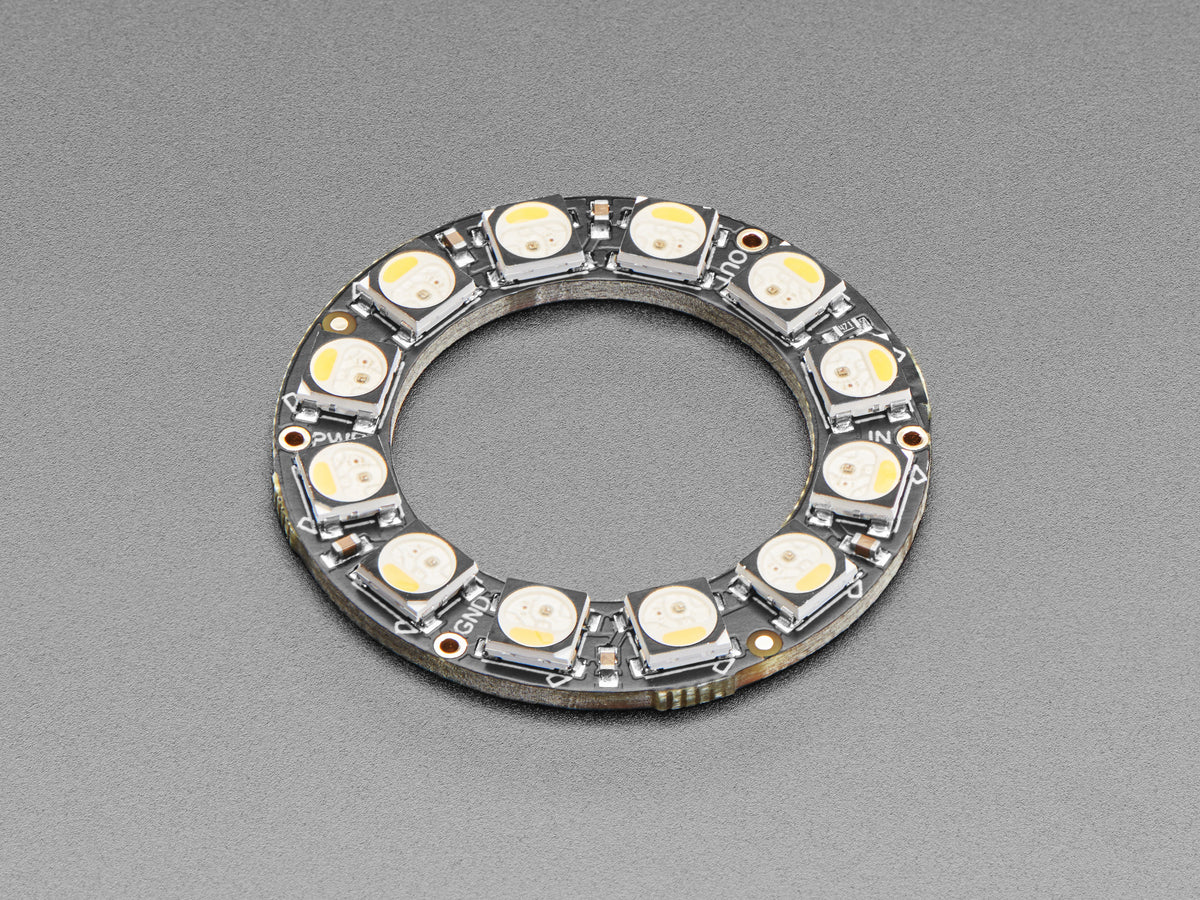NeoPixel Ring – 12 x 5050 RGBW LEDs mit integrierten Treibern – Kaltweiß – ca. 6000K, 2853