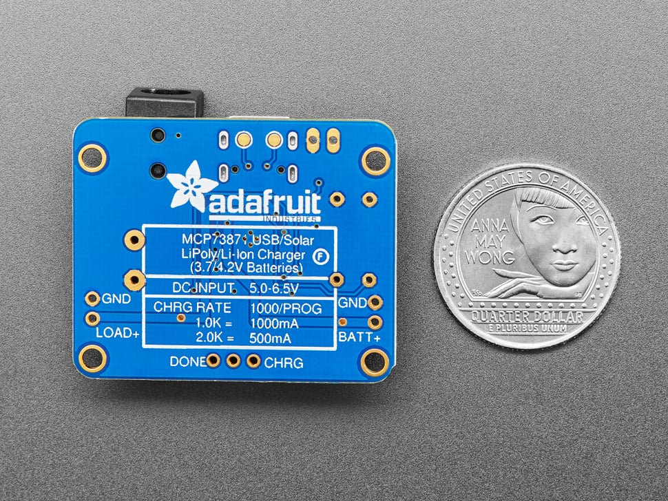 Adafruit USB / DC / Solar Lithium Ion/Polymer charger, Rev C, 390