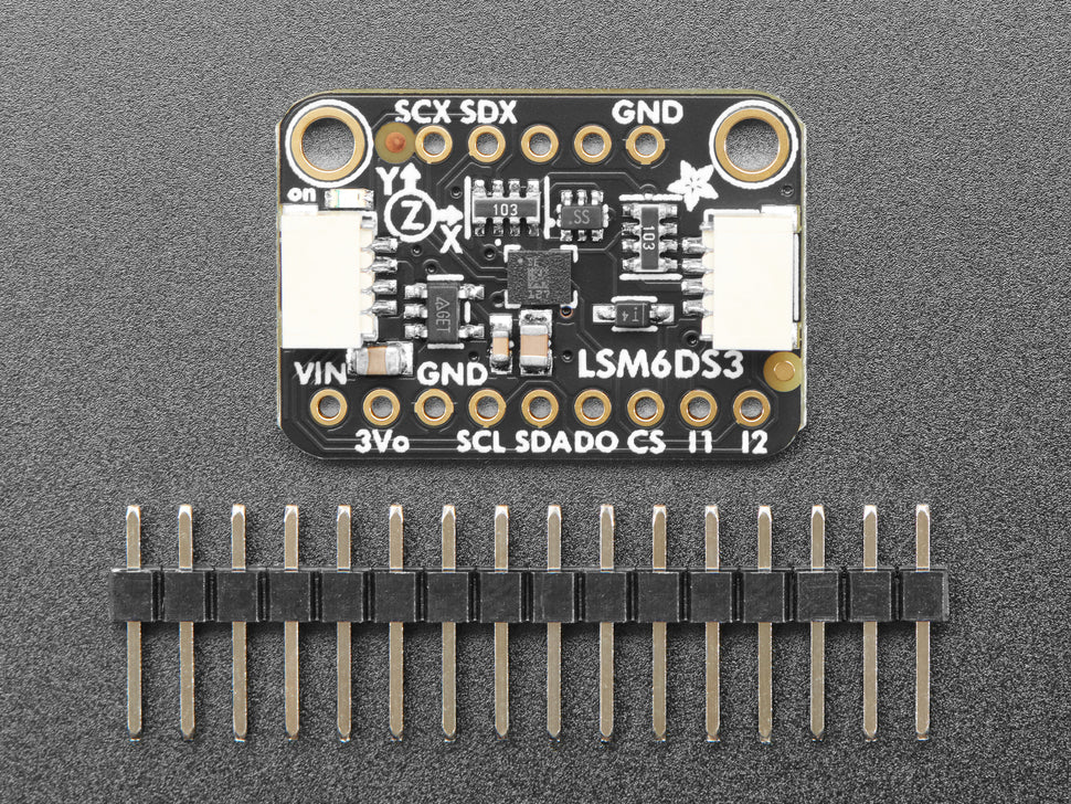 Adafruit LSM6DS3TR-C 6-DoF Beschleunigungssensor + Gyroskop IMU, STEMMA QT / Qwiic, 4503