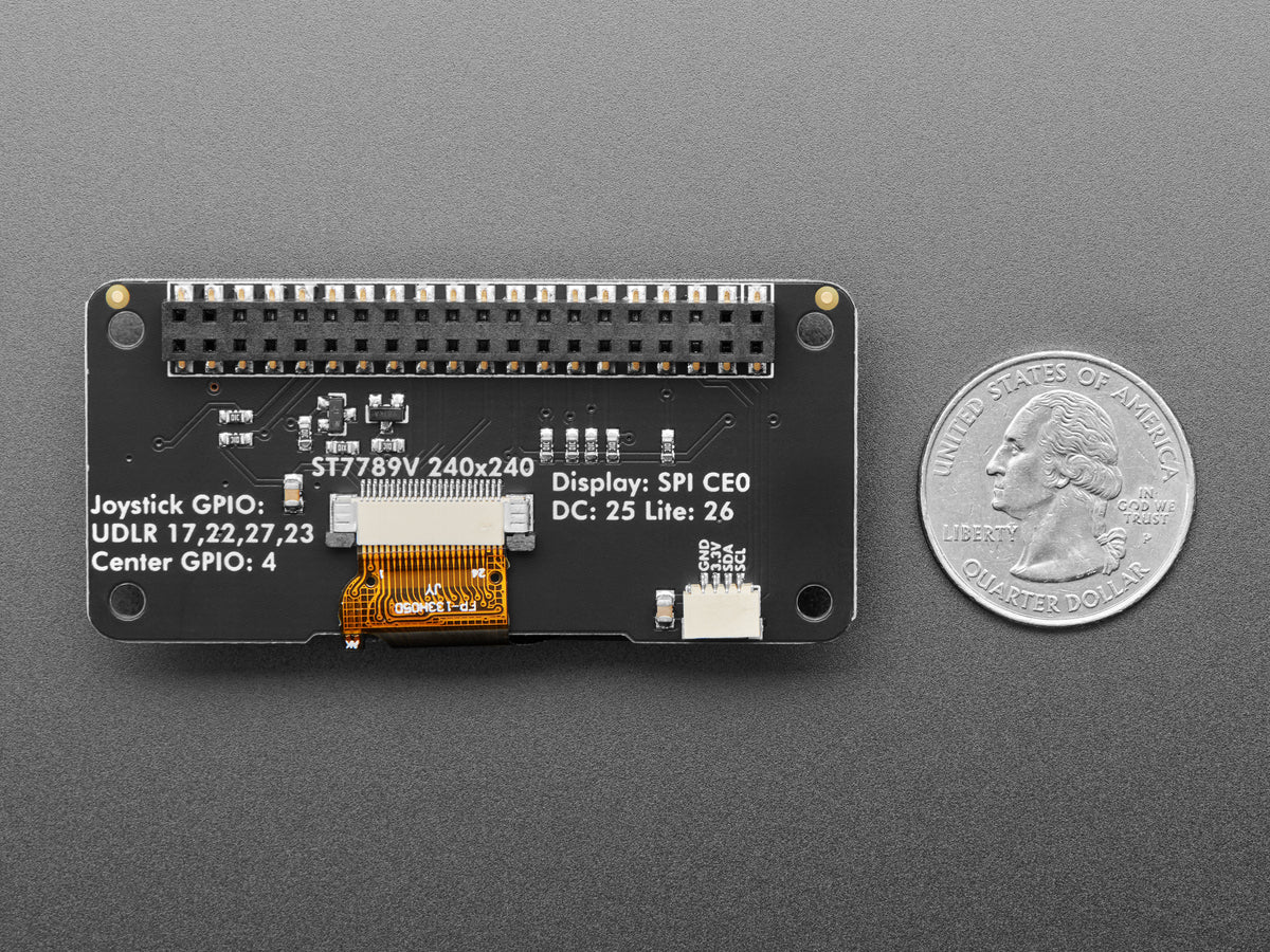 Adafruit 1,3" Farb-TFT Bonnet für Raspberry Pi – 240x240 TFT + Joystick Erweiterung, 4506