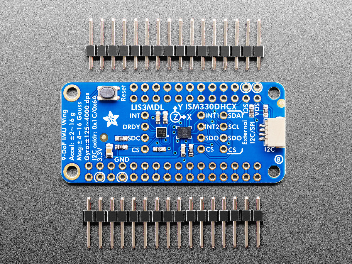 Adafruit ISM330DHCX + LIS3MDL FeatherWing – Hochpräzises 9-DoF IMU-Modul, 4569
