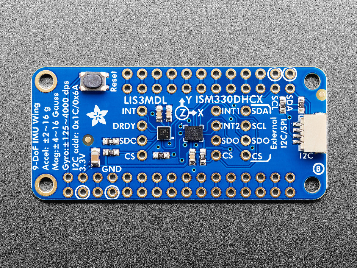 Adafruit ISM330DHCX + LIS3MDL FeatherWing – Hochpräzises 9-DoF IMU-Modul, 4569