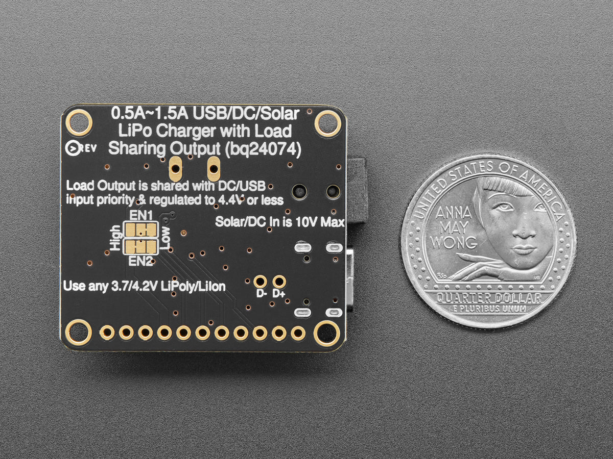 Adafruit Universelles USB-/DC-/Solar-Ladegerät für Lithium-Ionen-/Lithium-Polymer-Akkus – bq24074, 4755