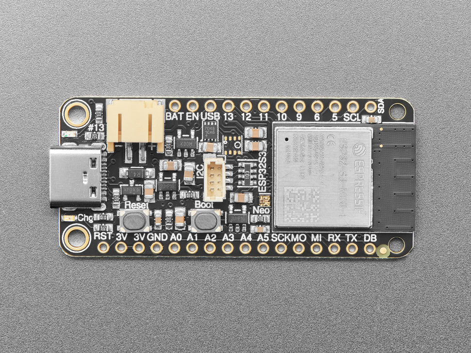 Adafruit ESP32-S3 Feather with STEMMA QT / Qwiic, 8MB Flash No PSRAM, 5323