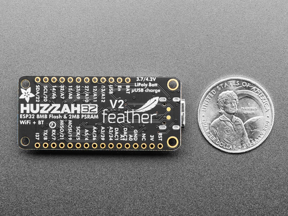 Adafruit ESP32 Feather V2, 8MB Flash + 2MB PSRAM, STEMMA QT, 5400
