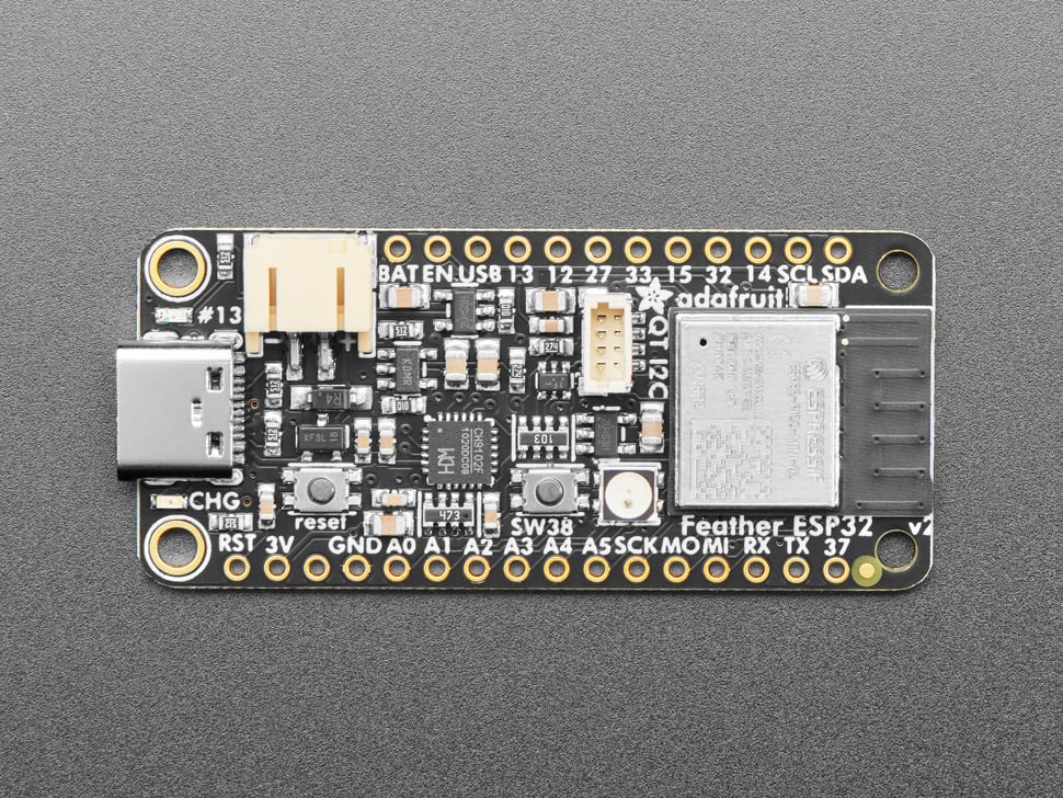 Adafruit ESP32 Feather V2, 8MB Flash + 2MB PSRAM, STEMMA QT, 5400