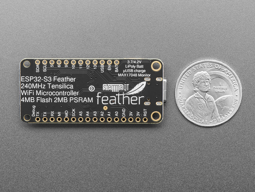 Adafruit ESP32-S3 Feather with 4MB Flash 2MB PSRAM, STEMMA QT / Qwiic, 5477