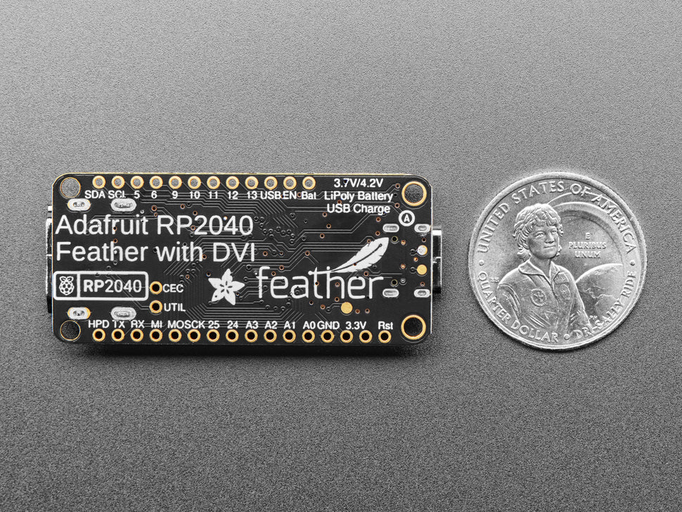 Adafruit Feather RP2040 with DVI Output Port, Works with HDMI, 5710
