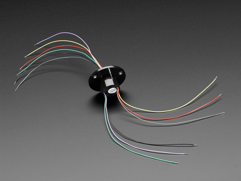 Adafruit Schleifring mit Flansch, 22mm Durchmesser, 6 Leitungen, max. 240V bei 2A, 736