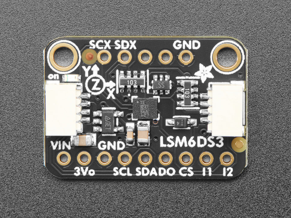 Adafruit LSM6DS3TR-C 6-DoF Beschleunigungssensor + Gyroskop IMU, STEMMA QT / Qwiic, 4503