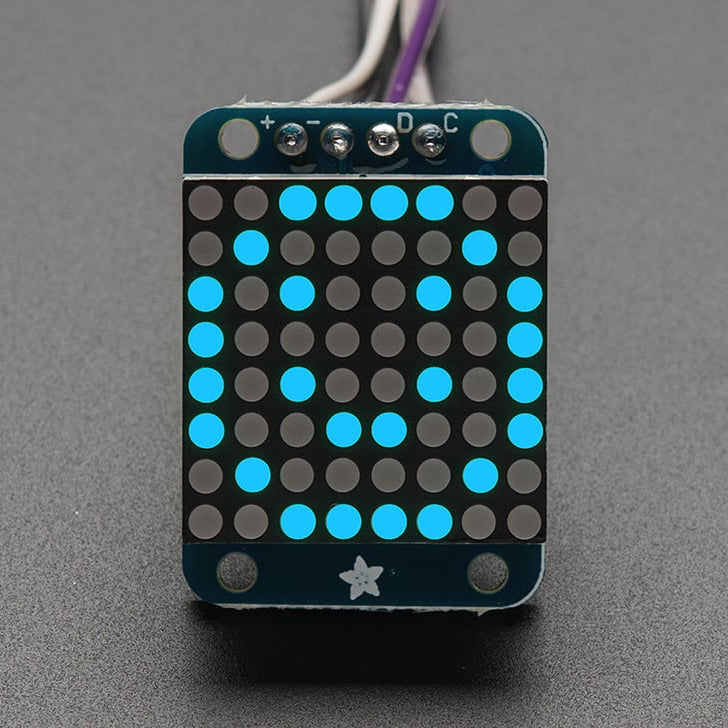 Adafruit Mini 8x8 LED-Matrix mit I2C-Backpack – Blau, 959
