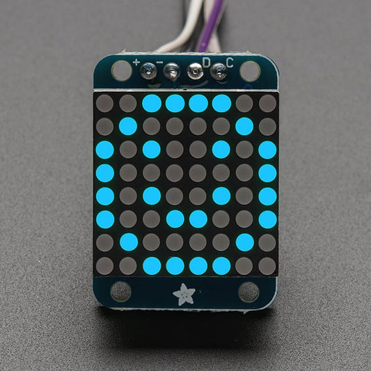 Adafruit Mini 8x8 LED-Matrix mit I2C-Backpack – Blau, 959