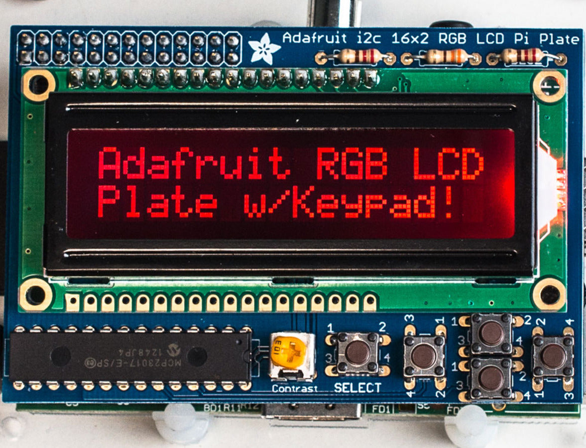 Adafruit RGB Negative 16x2 LCD+Keypad Kit for Raspberry Pi
