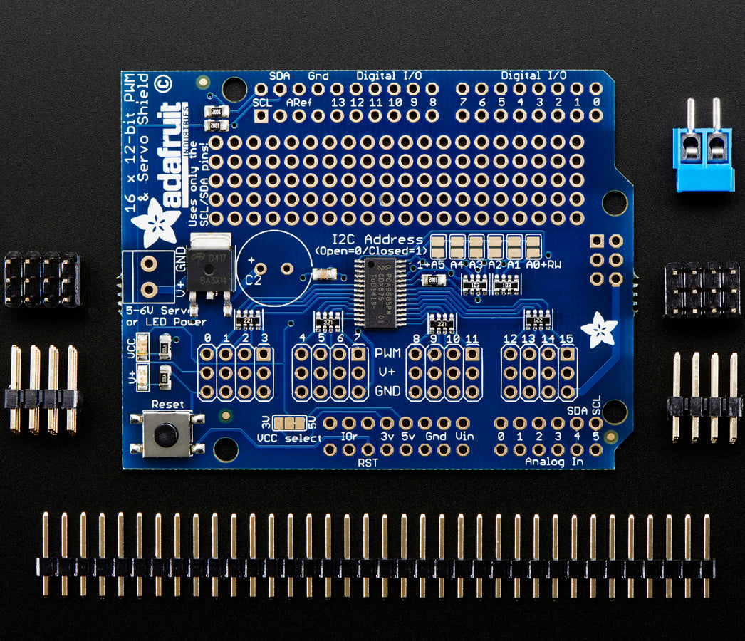 Adafruit 16-Channel 12-bit PWM/Servo Shield, I2C interface
