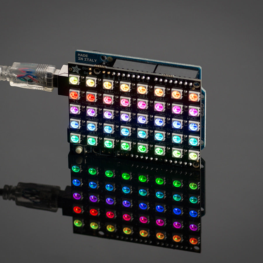 Adafruit NeoPixel Shield for Arduino, 40 RGB LED Pixel Matrix