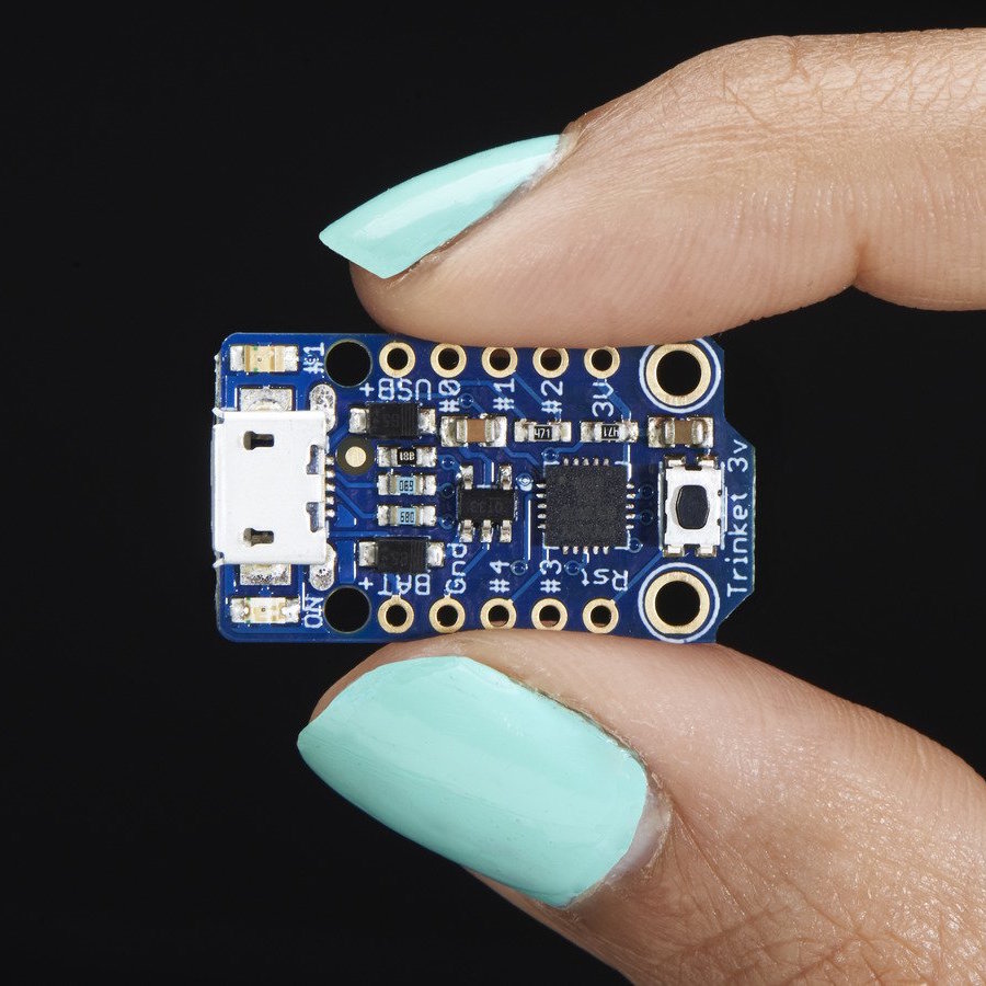 Adafruit Trinket, Mini Microcontroller, 3.3V Logic, MicroUSB