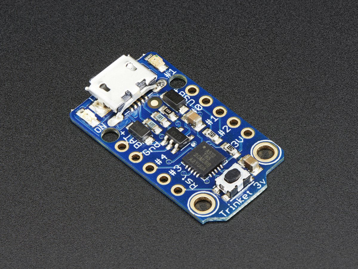 Adafruit Trinket, Mini Microcontroller, 3.3V Logic, MicroUSB