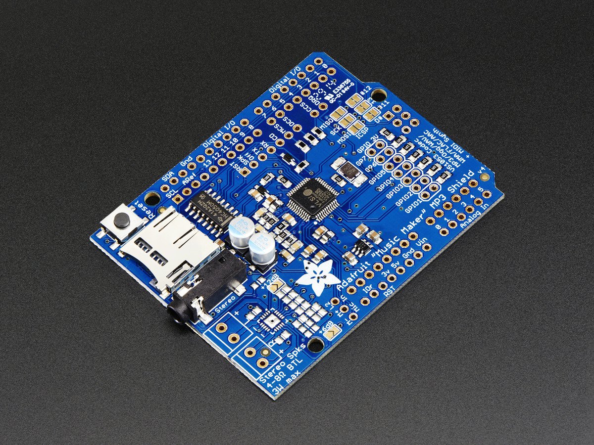 Adafruit Music Maker MP3 Shield für Arduino, MP3, OGG, WAV, 1790
