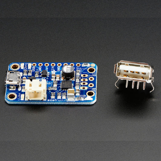 Adafruit PowerBoost 500 Charger, Booster/Lademodul für LiPo/LiIon-Akkus, 500mA, 500C, 1944