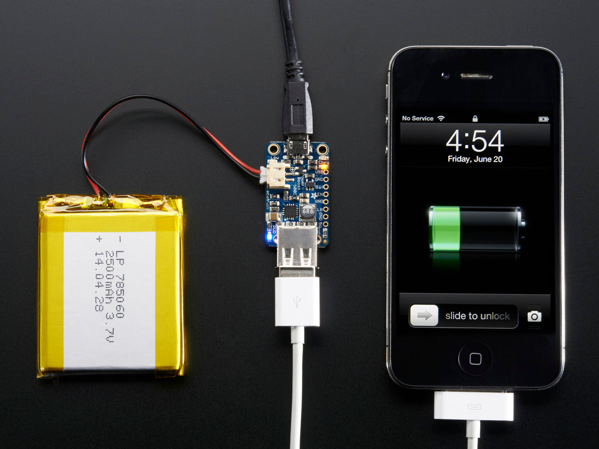 Adafruit PowerBoost 500 Charger, Booster/Lademodul für LiPo/LiIon-Akkus, 500mA, 500C, 1944