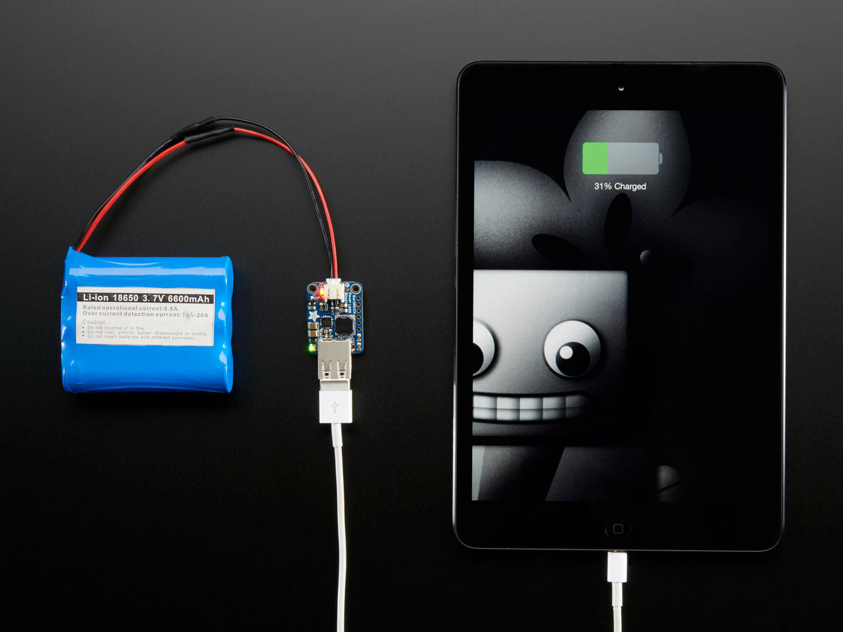 Adafruit PowerBoost 1000 Basic, 5V USB Boost @ 1000mA von 1,8V+, 2030