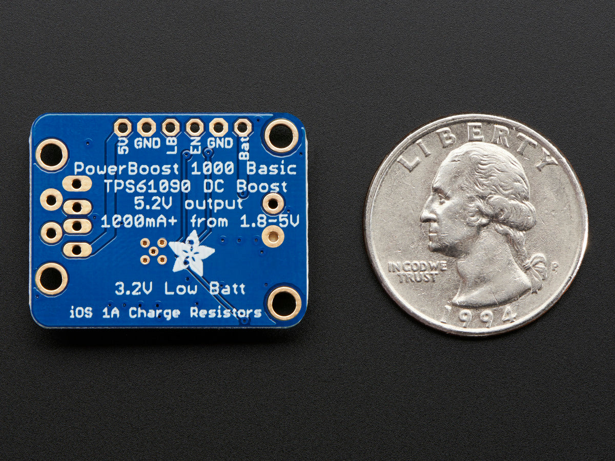 Adafruit PowerBoost 1000 Basic, 5V USB Boost @ 1000mA von 1,8V+, 2030