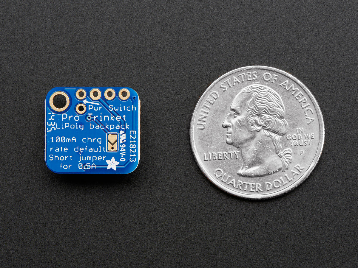 Adafruit Pro Trinket & ItsyBitsy LiIon/LiPoly Backpack Add-On, 2124