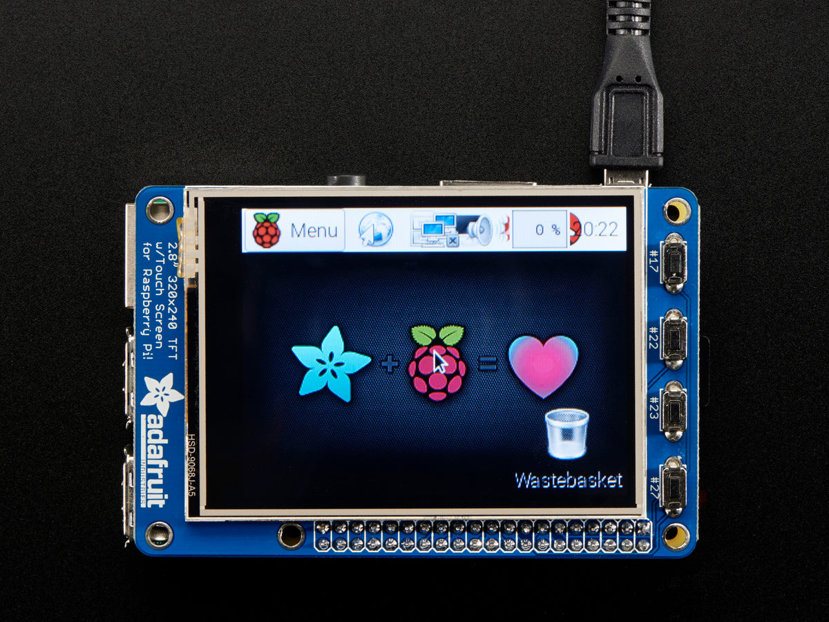 Adafruit PiTFT Plus Assembled 320x240 2.8" TFT + Resistive Touchscreen