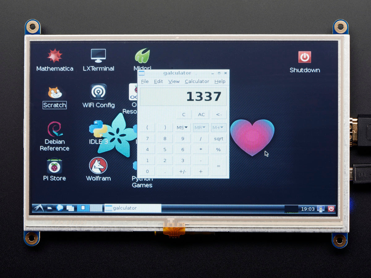 Adafruit HDMI 7" 800x480 Display Backpack ohne Touch, 2046