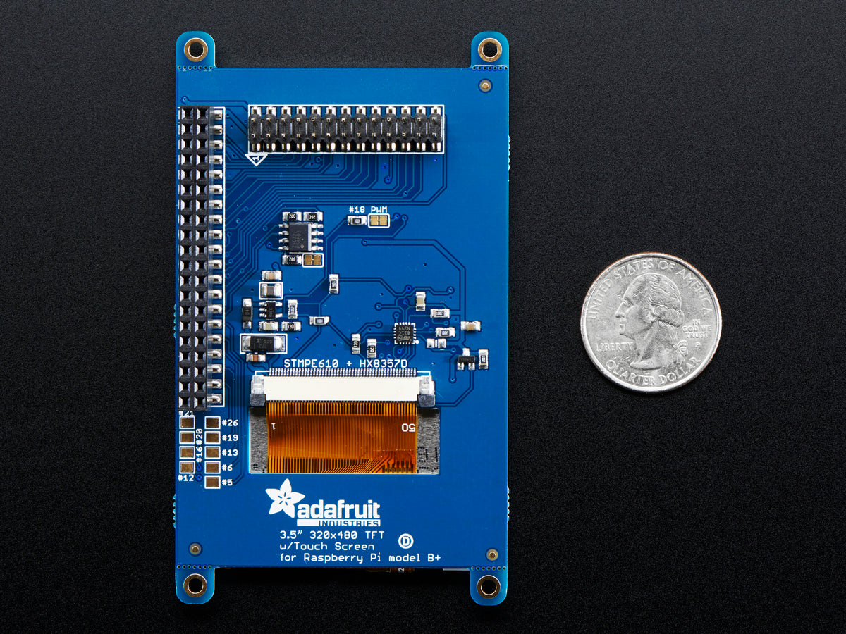 Adafruit PiTFT Plus, 480x320 3.5" TFT+Touchscreen for Raspberry Pi