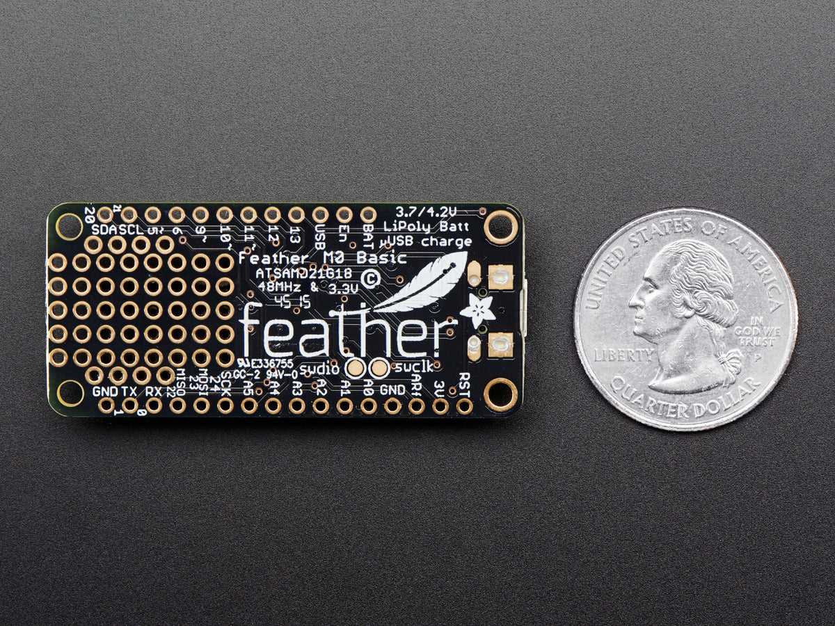 Adafruit Feather M0 Basic Proto, ATSAMD21 Cortex M0