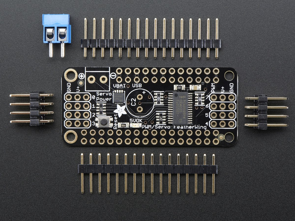 Adafruit 8-Kanal PWM/Servo FeatherWing Add-on für alle Feather Boards, 2928