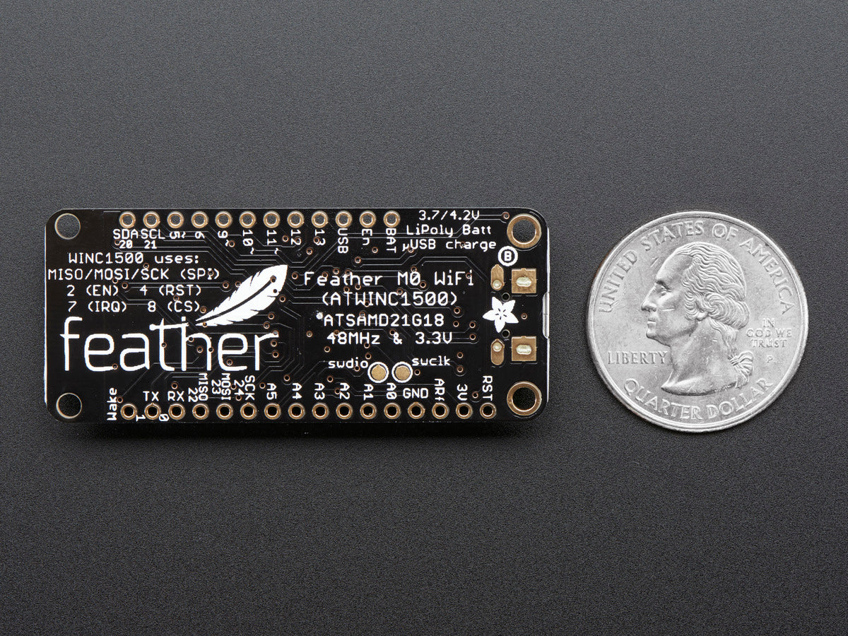 Adafruit Feather M0 WiFi with uFL, ATSAMD21 + ATWINC1500, fw 19.4.4