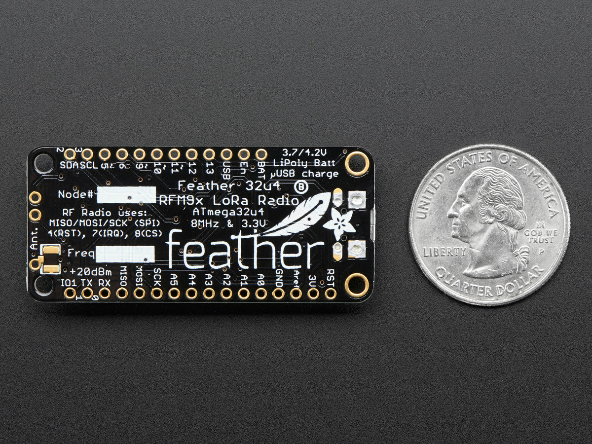 Adafruit Feather 32u4 RFM95 LoRa Radio, 868 or 915 MHz, RadioFruit