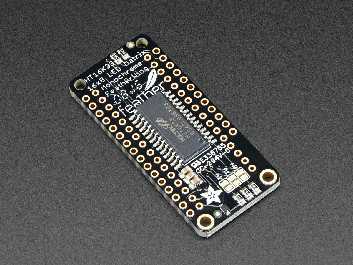Adafruit 0.8" 8x16 LED Matrix FeatherWing Display, Yellow-Green
