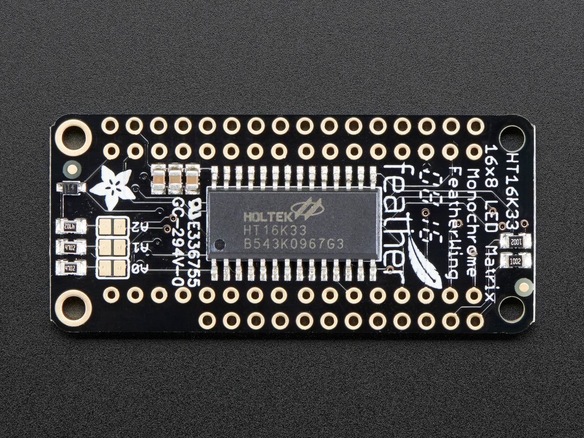 Adafruit 0.8" 8x16 LED Matrix FeatherWing Display, Yellow-Green