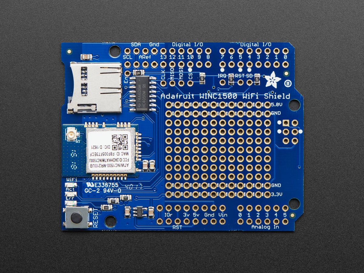 Adafruit WINC1500 WLAN/WiFi Shield mit uFL-Antennenanschluss, 3654