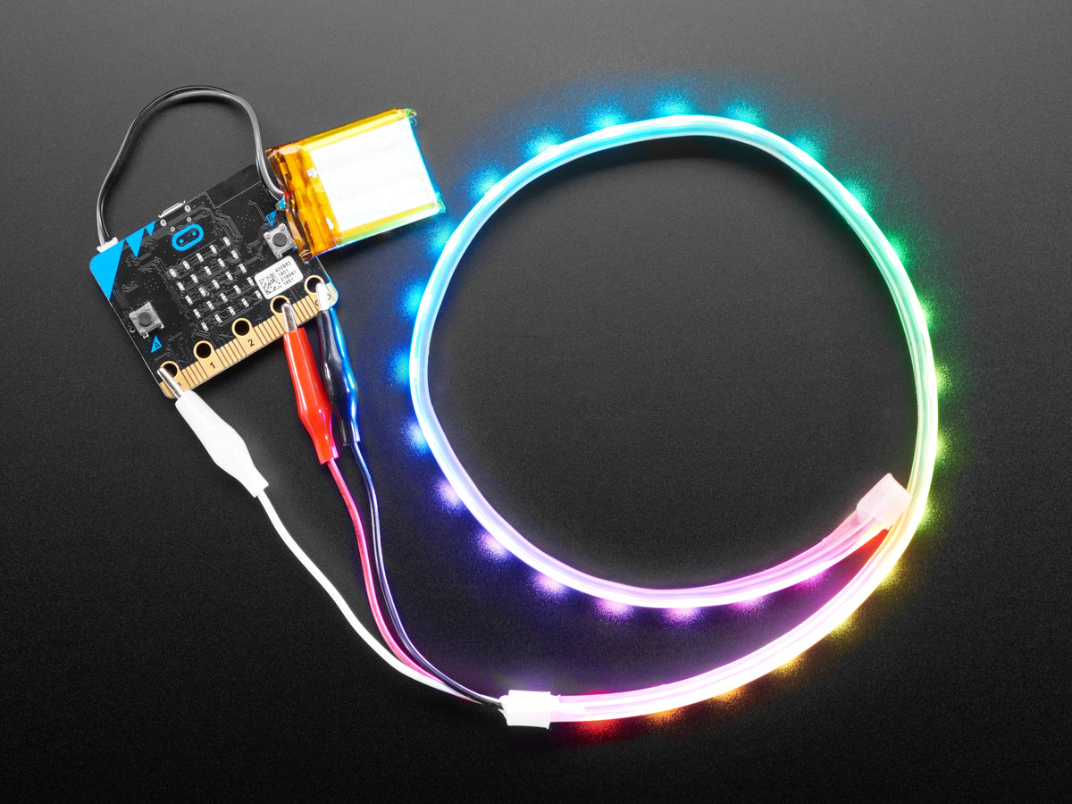 Adafruit NeoPixel LED-Leiste mit Krokodilklemmen, 30 LEDs 0,5m, 3811