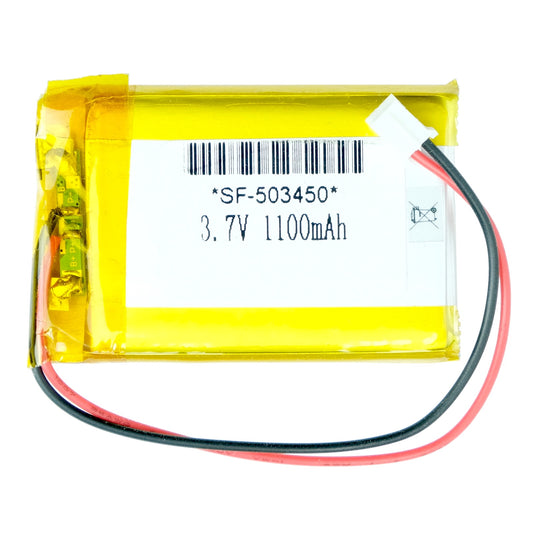 Lithium Polymer Battery, LiPo/LiPoly with JST-PH Connector, 3.7V 1100mAh