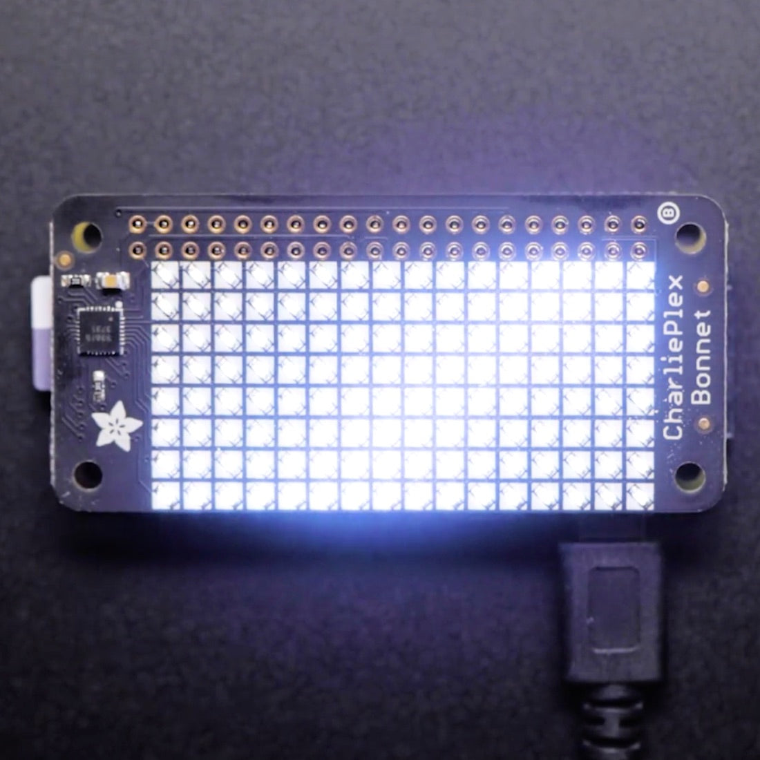 Adafruit 8x16 CharliePlex LED Matrix Bonnet, Kaltweiß, 4121