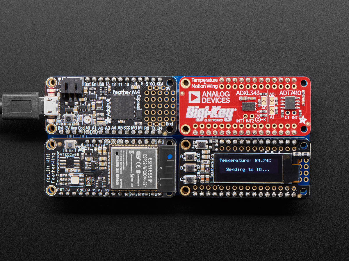 Adafruit AirLift FeatherWing, ESP32 WiFi Co-Processor