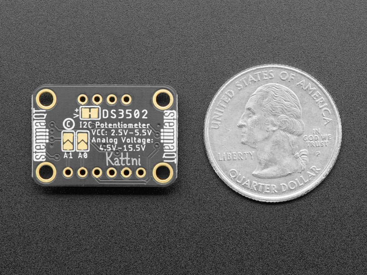Adafruit DS3502 I2C Digital 10K Potentiometer Breakout, STEMMA QT / Qwiic, 4286