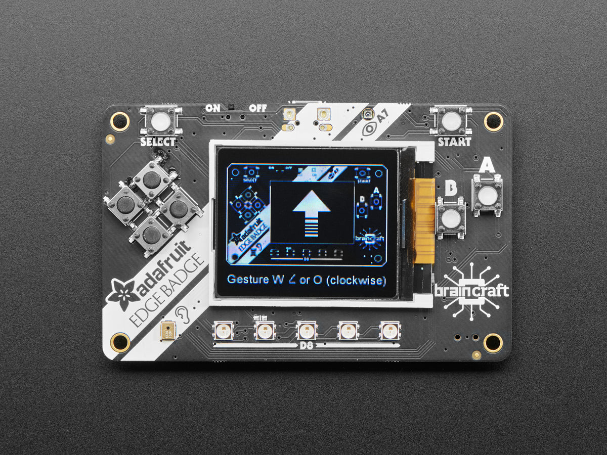 Adafruit EdgeBadge, TensorFlow Lite for Microcontrollers