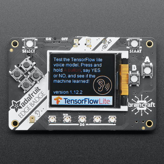 Adafruit EdgeBadge, TensorFlow Lite for Microcontrollers