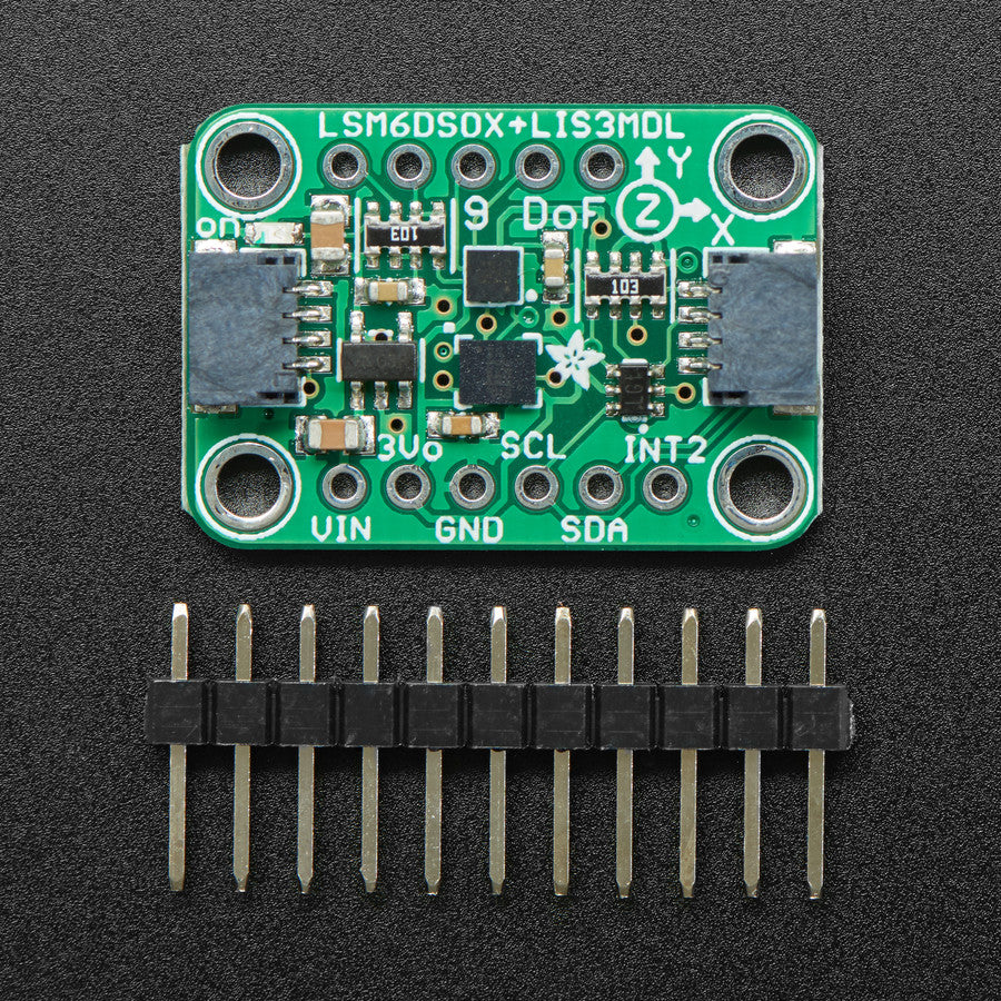 Adafruit LSM6DSOX + LIS3MDL, Präzisions-9-DoF-Sensor, Accelerometer, Gyroskop, Magnetometer, STEMMA QT/Qwiic, 4517