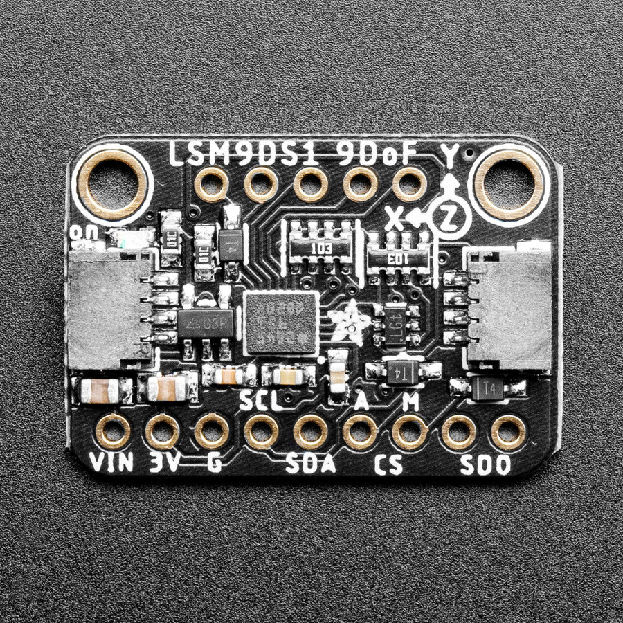 Adafruit LSM9DS1 3-Achsen-Accelerometer, -Gyroskop und -Magnetometer + Temperatursensor, 9-DOF, I2C, STEMMA QT / Qwiic, 4634