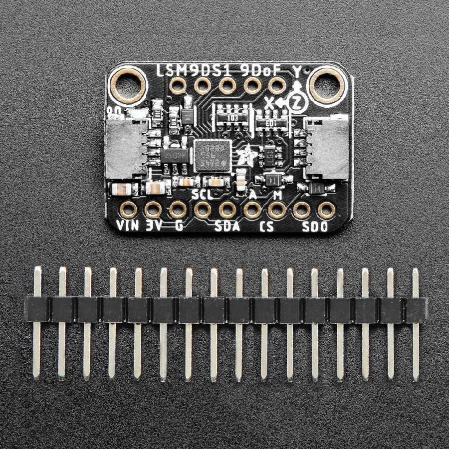 Adafruit LSM9DS1 3-Achsen-Accelerometer, -Gyroskop und -Magnetometer + Temperatursensor, 9-DOF, I2C, STEMMA QT / Qwiic, 4634